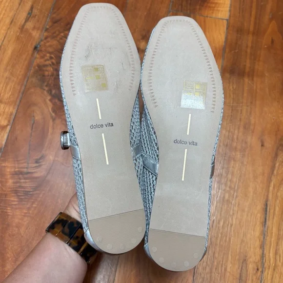 Dolce Vita Rodni Mesh Mary Jane Ballerina Flats in Silver 8 - Picture 6 of 7